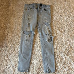 3 for $15 H&M Light Wash Ripped Skinny Jeans Men Size 32